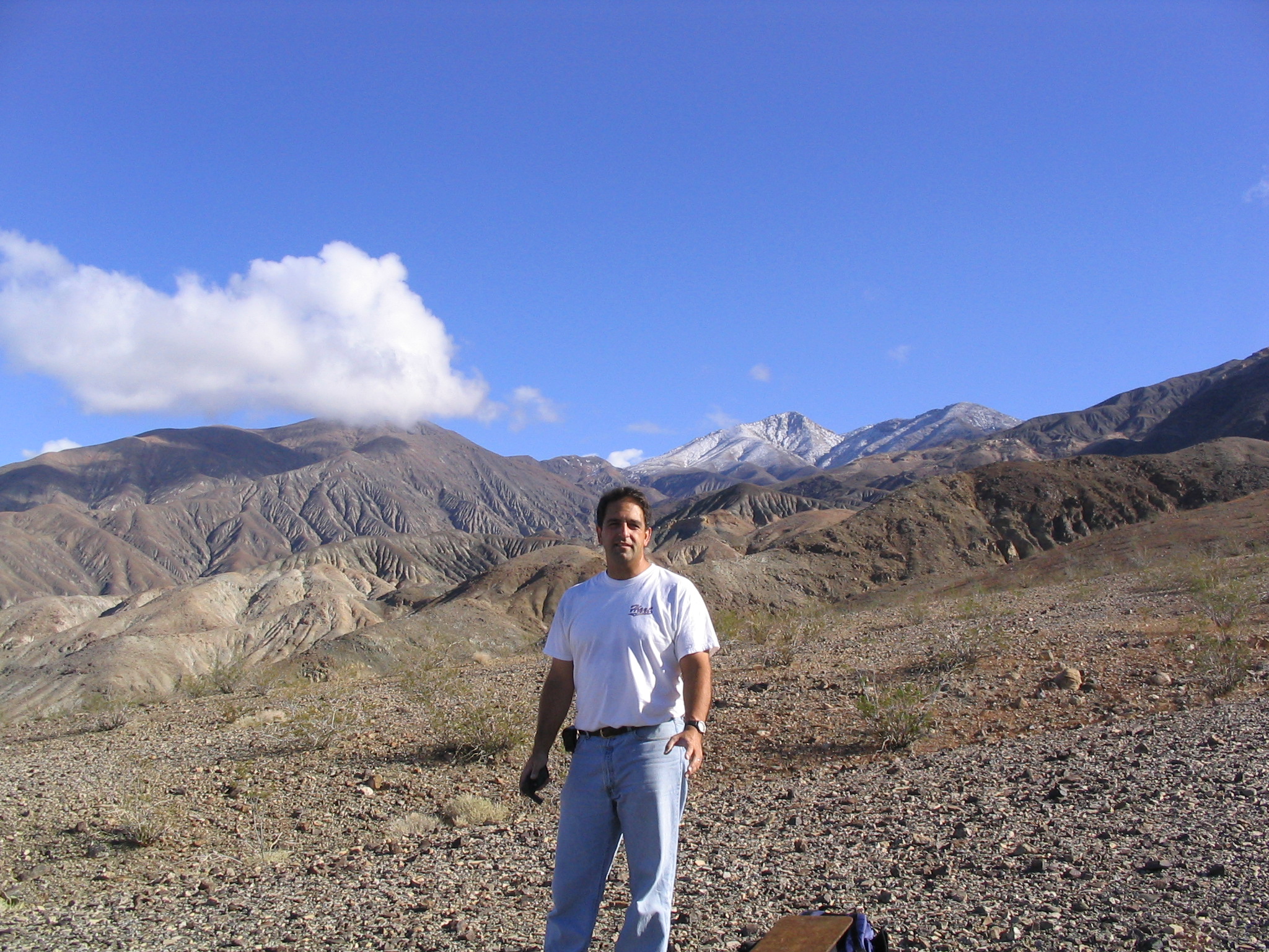 ￼￼￼Jahns Distinguished Lecturer Scott Lindvall pauses to enjoy a Kodak moment while mapping in California’s Owens Valley.